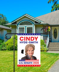 Cindy Hyde-Smith For Mississippi Senate 2026 Garden Flag, Double Sided, 2026 Senate Flag, Elections Flag, Race Red White & Blue Flag