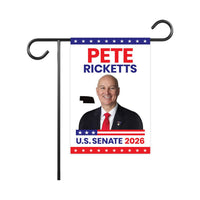 Pete Ricketts For Nebraska Senate 2026 Garden Flag, Double Sided, 2026 Senate Flag, Elections Flag, Republican, Race Red White & Blue Flag