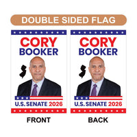 Cory Booker For New Jersey Senate 2026 Garden Flag, Double Sided, 2026 Senate Flag, Elections Flag, Anti-Trump, Race Red White & Blue Flag
