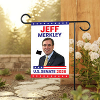 Jeff Merkley For Oregon Senate 2026 Garden Flag, Double Sided, 2026 Senate Flag, Elections Flag, Anti-Trump Sign, Race Red White & Blue Flag