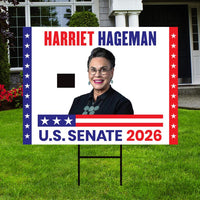 Harriet Hageman For Wyoming Senate 2026 Yard Sign, Corrugated Plastic Senate Elections, Race Red White & Blue Yard Sign with Metal H-Stake