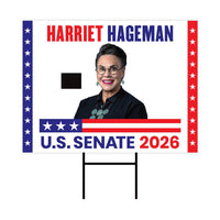 Harriet Hageman For Wyoming Senate 2026 Yard Sign, Corrugated Plastic Senate Elections, Race Red White & Blue Yard Sign with Metal H-Stake