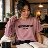 Custom College University Shirt, Personalized School Name Tee, Trendy Game Day T-Shirt, Senior Graduation Gift for Student, Alumni Gift
