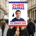 Chris Pappas For New Hampshire Senate 2026 Election Sign, Political Campaign Sign, Senate Election 2026 Race Poster Sign