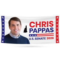 Chris Pappas For New Hampshire U.S. Senate Banner Sign, 13 oz Waterproof US Senate Election 2026, Senate Vinyl Banner With Metal Grommets