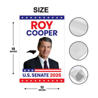 Roy Cooper For North Carolina Senate 2026 Garden Flag, Double Sided, 2026 Senate Flag, Elections Flag, Race Red White & Blue Flag