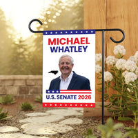 Michael Whatley For North Carolina Senate 2026 Garden Flag, Double Sided, 2026 Senate Flag, Elections Flag, Race Red White & Blue Flag