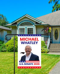 Michael Whatley For North Carolina Senate 2026 Garden Flag, Double Sided, 2026 Senate Flag, Elections Flag, Race Red White & Blue Flag