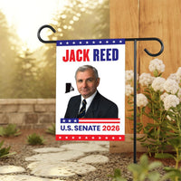 Jack Reed For Rhode Island Senate 2026 Garden Flag, Double Sided, 2026 Senate Flag, Elections Flag, Anti-Trump, Race Red White & Blue Flag