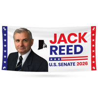 Jack Reed For Rhode Island U.S. Senate Banner Sign, 13 oz Waterproof US Senate Election 2026, Democratic Vinyl Banner With Metal Grommets