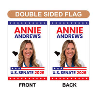 Annie Andrews For South Carolina Senate 2026 Garden Flag, Double Sided, 2026 Senate Flag, Elections Flag, Race Red White & Blue Flag