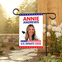 Annie Andrews For South Carolina Senate 2026 Garden Flag, Double Sided, 2026 Senate Flag, Elections Flag, Race Red White & Blue Flag