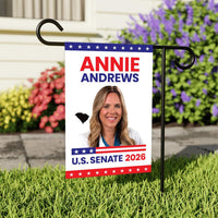 Annie Andrews For South Carolina Senate 2026 Garden Flag, Double Sided, 2026 Senate Flag, Elections Flag, Race Red White & Blue Flag