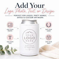Custom Logo Can Coolers, Personalized Neoprene Can Cooler, Party Favor Drink Sleeve, Bachelorette Gift, Wedding Favors, Bulk Cozies