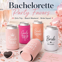 Custom Logo Can Coolers, Personalized Neoprene Can Cooler, Party Favor Drink Sleeve, Bachelorette Gift, Wedding Favors, Bulk Cozies