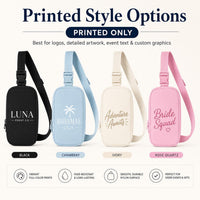 Custom Sling Bag, Printed or Embroidered Crossbody Bag, Personalized Belt Bag, Bridesmaid Gift, Logo Bag, Monogram Bag