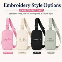 Custom Sling Bag, Printed or Embroidered Crossbody Bag, Personalized Belt Bag, Bridesmaid Gift, Logo Bag, Monogram Bag