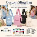 Custom Sling Bag, Printed or Embroidered Crossbody Bag, Personalized Belt Bag, Bridesmaid Gift, Logo Bag, Monogram Bag