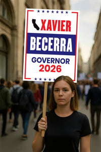 Xavier Becerra For California Governor 2026 Election Sign, Political Campaign Sign, Democratic party, Governor Election 2026 Poster Sign