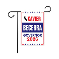 Xavier Becerra For California Governor 2026 Garden Flag, Double Sided, 2026 Governor Flag, Elections Flag, Race Red White & Blue Flag