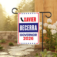 Xavier Becerra For California Governor 2026 Garden Flag, Double Sided, 2026 Governor Flag, Elections Flag, Race Red White & Blue Flag