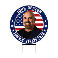 John Deaton For Massachusetts Senate 2026 Yard Sign, Corrugated Plastic Senate Elections, Race Red White & Blue Yard Sign with Metal H-Stake