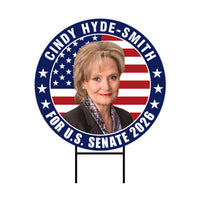 Cindy Hyde-Smith For Mississippi Senate 2026 Yard Sign, Corrugated Senate Elections, Race Red White & Blue Yard Sign with Metal H-Stake