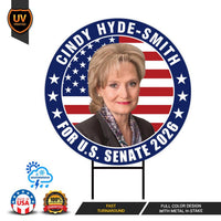 Cindy Hyde-Smith For Mississippi Senate 2026 Yard Sign, Corrugated Senate Elections, Race Red White & Blue Yard Sign with Metal H-Stake