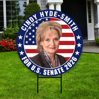 Cindy Hyde-Smith For Mississippi Senate 2026 Yard Sign, Corrugated Senate Elections, Race Red White & Blue Yard Sign with Metal H-Stake