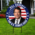 Bill Hagerty For Tennessee Senate 2026 Yard Sign, Corrugated Plastic Senate Elections, Race Red White & Blue Yard Sign with Metal H-Stake