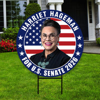 Harriet Hageman For Wyoming Senate 2026 Yard Sign, Corrugated Plastic Senate Elections, Race Red White & Blue Yard Sign with Metal H-Stake