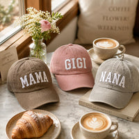 Csutom Mama Embroidered Hat, Nana Baseball Cap, Gigi Dad Hat, Dada Embroidered Cap, Personalized Family Gift for Mom Grandma Dad