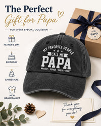 Papa Embroidered Hat, Personalized Grandpa Baseball Cap, Custom Papa Gift with Kids Names, Fathers Day Gift for Papa, Grandpa Hat