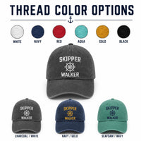 Captain Embroidered Hat, Personalized Skipper Baseball Cap, Custom Boat Captain Hat with Name, Nautical Dad Cap, Sailing Gift