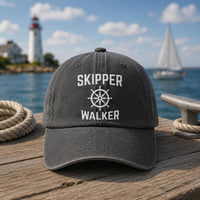 Captain Embroidered Hat, Personalized Skipper Baseball Cap, Custom Boat Captain Hat with Name, Nautical Dad Cap, Sailing Gift