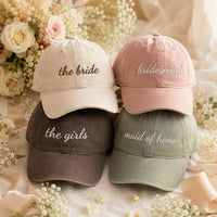 Perosnalized Bride Embroidered Hat, Bridesmaid Baseball Cap, Maid of Honor Hat, Bachelorette Party Hats, Bridal Shower Gift for Bride Tribe