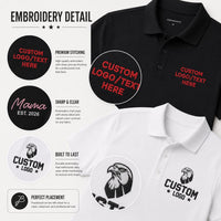 Custom Embroidered Polo Shirt for Men and Women, Personalized & Printed Polo Shirts for Business, Casual Wear, Sports Teams, Work Uniforms (Adult)