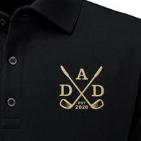 Dad Golf Embroidered Polo Shirt, Personalized Golf Dad Polo, Fathers Day Gift, Daddy Birthday Shirt, Custom Est Year Golfer Apparel Golf Tee (Youth)