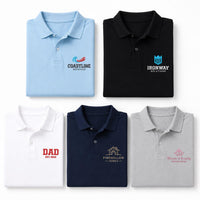 Custom Embroidered Polo Shirt for Men and Women, Personalized & Printed Polo Shirts for Business, Casual Wear, Sports Teams, Work Uniforms (Adult)