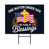 250 Years American Yard Sign, Patriotic 250th Anniversary Lawn Decor, Celebrate Independence Liberty National Pride Sign with Metal H-Stake
