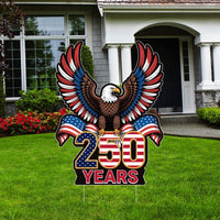 250th Anniversary Eagle Yard Sign, America 250 Yard Decor, 1776-2026 Patriotic Lawn Sign, Memorial Day 4th of July Sign with Stakes