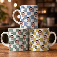 Best Dad Ever Custom Baby Photo Retro Mug, Personalized Father's Day Gift, First Time Daddy Mug, Dad Birthday Gift, New Baby Keepsake Cup