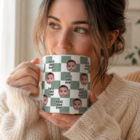 Best Dad Ever Custom Baby Photo Retro Mug, Personalized Father's Day Gift, First Time Daddy Mug, Dad Birthday Gift, New Baby Keepsake Cup