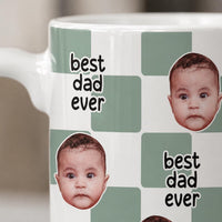 Best Dad Ever Custom Baby Photo Retro Mug, Personalized Father's Day Gift, First Time Daddy Mug, Dad Birthday Gift, New Baby Keepsake Cup