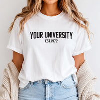 Custom College University Shirt, Personalized School Name Tee, Trendy Game Day T-Shirt, Senior Graduation Gift for Student, Alumni Gift