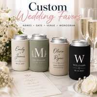 Custom Logo Can Coolers, Personalized Neoprene Can Cooler, Party Favor Drink Sleeve, Bachelorette Gift, Wedding Favors, Bulk Cozies