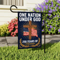 One Nation Under God Garden Flag, 12x18 Double Sided Yard Flag, Patriotic Outdoor Decor, America 250th Cross Blessings, 4th of July Gift