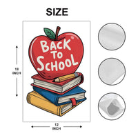 Back to School Garden Flag, 12x18 Double Sided Yard Flag, School Pride Decor, Cute Yellow Bus Teacher Porch Decor, New Student Gift