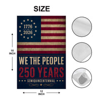 We The People 250 Years USA Garden Flag, 12x18 Double Sided Yard Flag, Vintage USA Decor, Patriotic Outdoor Decor, America 250 Gift