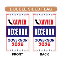 Xavier Becerra For California Governor 2026 Garden Flag, Double Sided, 2026 Governor Flag, Elections Flag, Race Red White & Blue Flag